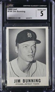 1960 Leaf Jim Bunning Sports Card #144