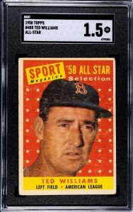 1958 Topps Ted Williams All-Star Sports Card