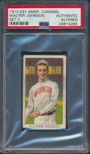 1910 E91 Walter Johnson Caramel Card - PSA Authentic