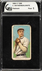 1909-1911 T206 Christy Mathewson White Cap Card