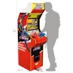 Arcade1Up 17-in High Resolution LCD Screen Multiplayer Time Crisis, Point Blank, & Steel Gunner Light Gun Arcade Machine w/ Stand Up Cabinet for Home
