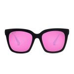 Oversized Square Sunglasses for Women - Matte Black/Pink