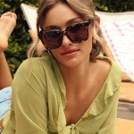 DIFF Meredith Oversized Square Sunglasses - Espresso Tortoise