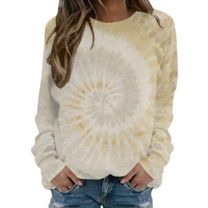 Women’s Gradient Tie-Print Long Sleeve Pullover