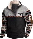 Aztec Cowboy Sweatshirt: Retro Pullover for Men