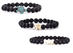 Lava Stone Tracking Bracelet for Men and Women