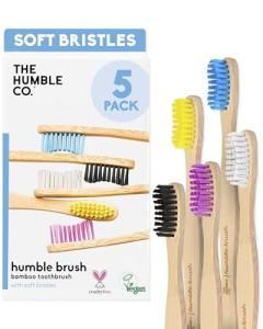 The Humble Co Eco-Friendly Bamboo Toothbrushes – Set of 5