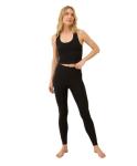 Pact Women's Go-to 7/8 Leggings, Organic Cotton No See Through Mid Rise Waisted Yoga Pants with Elastic Waistband, Black