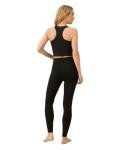 Pact Women's Go-to 7/8 Leggings, Organic Cotton No See Through Mid Rise Waisted Yoga Pants with Elastic Waistband, Black