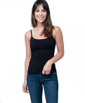 Pact Women's Everyday Organic Cotton Shelf-Bra Camisole, Black, Medium