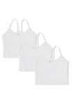 Pact Organic Cotton Women's Everyday Shelf Bra Cropped Camisole 3-Pack White