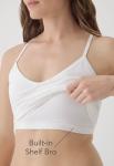 Pact Organic Cotton Women's Everyday Shelf Bra Cropped Camisole 3-Pack White