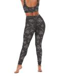 Pact Women's Go-to 7/8 Leggings, Organic Cotton No See Through Mid Rise Waisted Yoga Pants with Elastic Waistband, Vineyard Floral Raven