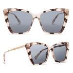 DIFF Oversized Cat Eye Sunglasses for Women - Cream Tortoise