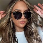 DIFF Oversized Cat Eye Sunglasses for Women - Cream Tortoise