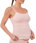 Pact Organic Cotton Maternity Camisole, Adjustable Nursing Tops Built-in Bra for Easy Breastfeeding Chalk Pink