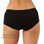 Pact Organic Cotton Boy Shorts Underwear for Women, Full Coverage Low Rise Boyshorts Panties, 2 Pack, Black/Petal Patch Nickel - X-Large