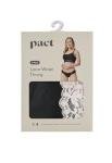 Pact Lace Thongs for Women, Organic Cotton T Back Panties, Breathable Stretch Low Rise Thong Underwear, 2 Pack, Black/Petal Patch Nickel - Large