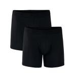 Pact Men's Underwear Boxer Briefs, Organic Breathable Cotton Underpants with Vertical Fly, 2 Pack, Black