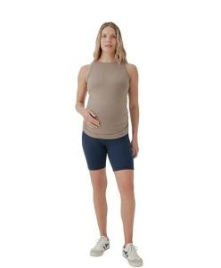 Pact Organic Cotton Maternity Tank Top - Ruched Soft Stretchy Sleeveless Maternity Top