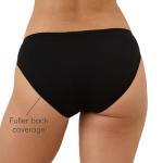 Pact Women's Bikini Underwear, Classic Fit Organic Cotton Panties with High Cut Leg, 2 Pack, Black/Black