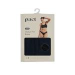 Pact Women's Bikini Underwear, Classic Fit Organic Cotton Panties with High Cut Leg, 2 Pack, Black/Black