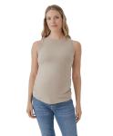 Pact Organic Cotton Maternity Tank Top - Ruched Soft Stretchy Sleeveless Maternity Top