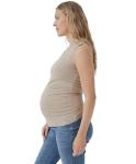 Pact Organic Cotton Maternity Tank Top - Ruched Soft Stretchy Sleeveless Maternity Top