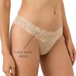 Pact Organic Cotton Women's Lace Waist Thong Underwear, 2 Pack