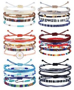 24 Waterproof Boho Friendship Bracelets for Women