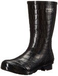 Black Crocodile Short Rain Boots for Women