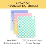 Yoobi 3-Pack Wide Ruled Spiral Notebooks