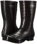 Black Crocodile Short Rain Boots for Women
