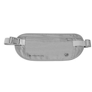 Gray RFID Blocking Travel Waist Pouch Wallet
