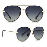 Oversized Gold & Black Gradient Aviator Sunglasses