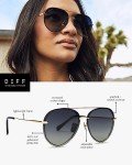 Oversized Gold & Black Gradient Aviator Sunglasses
