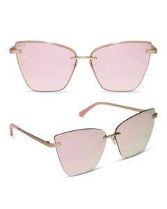 Becky V Oversized Cat Eye Sunglasses - Gold & Pink