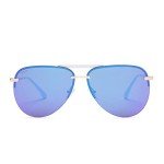 Oversized Gold & Purple Aviator Sunglasses for Women