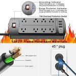 Nuetsa 8-Outlet Surge Protector with 4 USB Ports