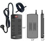 Nuetsa 8-Outlet Surge Protector with 4 USB Ports