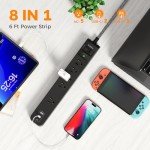 2-Pack Surge Protector Power Strip with USB Ports