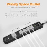 2-Pack Surge Protector Power Strip with USB Ports