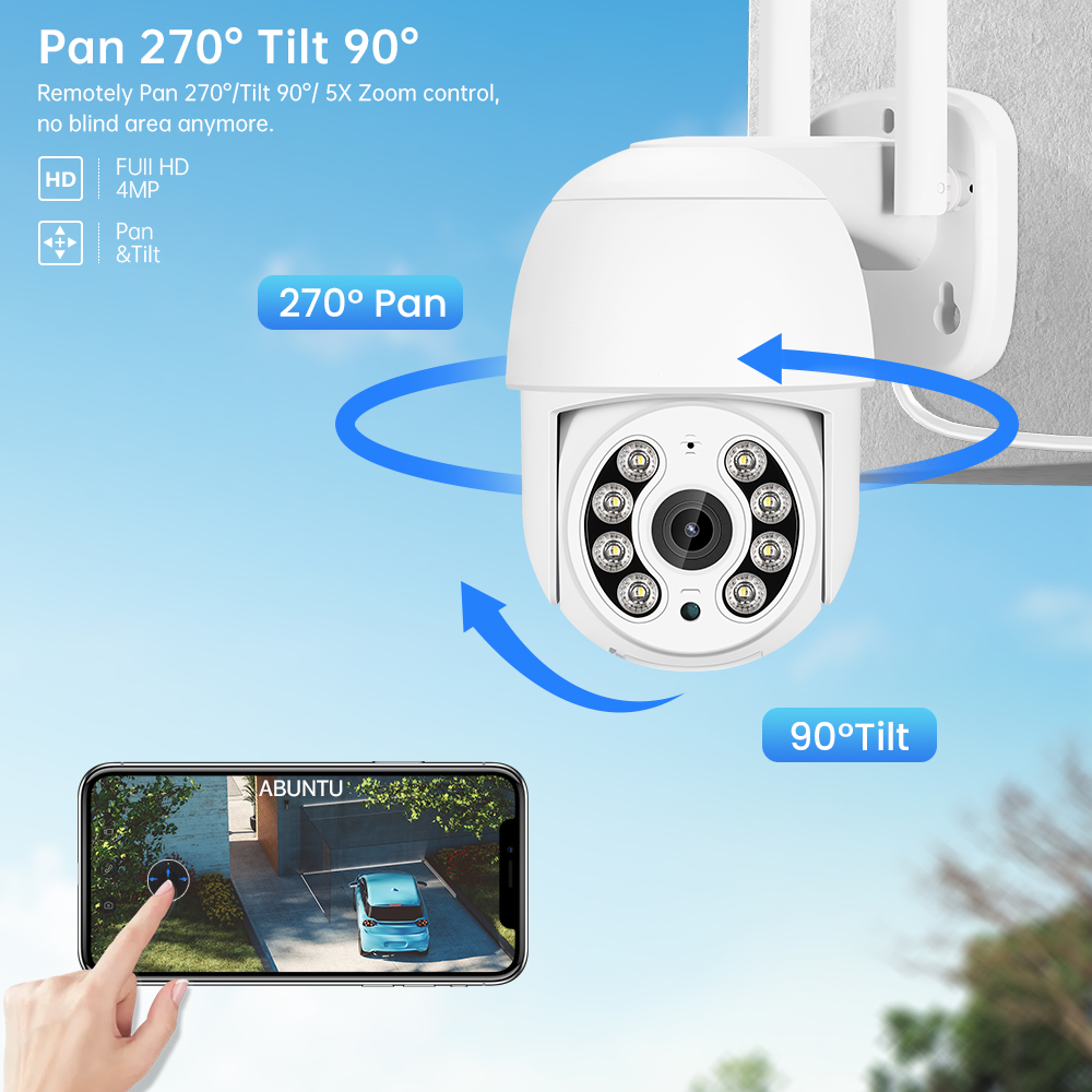 Smart Outdoor WiFi Security Camera with Color Night Vision