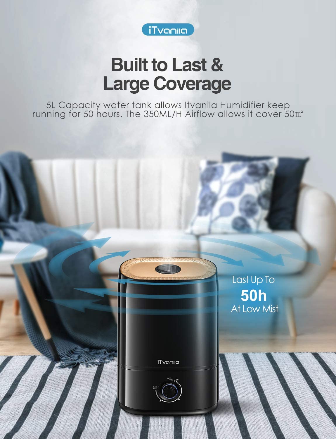 Smart Ultrasonic Humidifier with Essential Tray