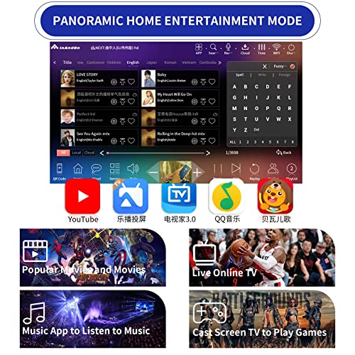 Inandon Karaoke Machine with Touch Screen and App