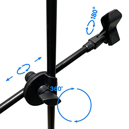 Lightweight Adjustable Microphone Stand with Tablet Holder