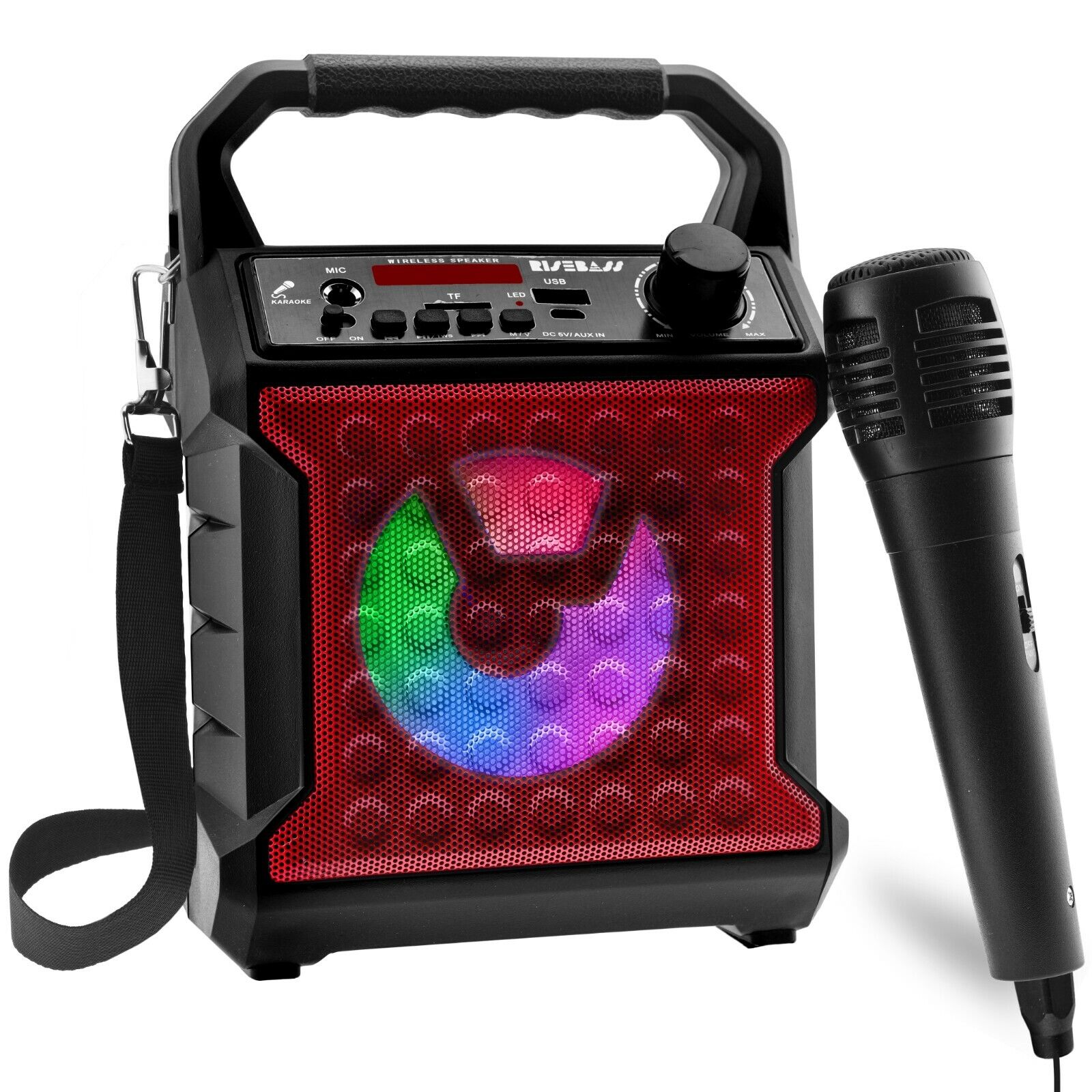 Bluetooth Karaoke Speaker System with Microphone & Lights