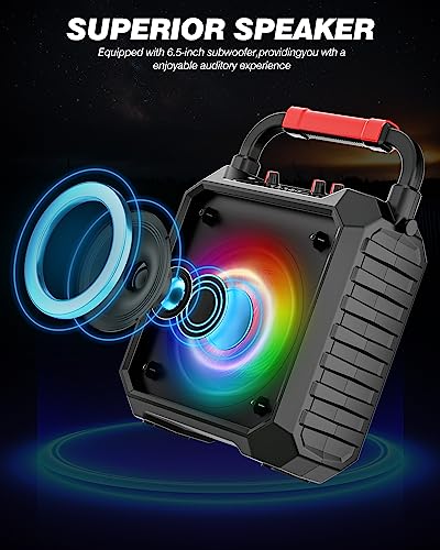 Ankuka Karaoke Machine with 2 Wireless Mics and Lights