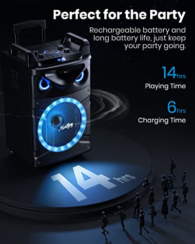 Portable Karaoke System with Bluetooth and Microphones