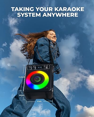 VOSOCO Portable Karaoke Machine with 2 Microphones